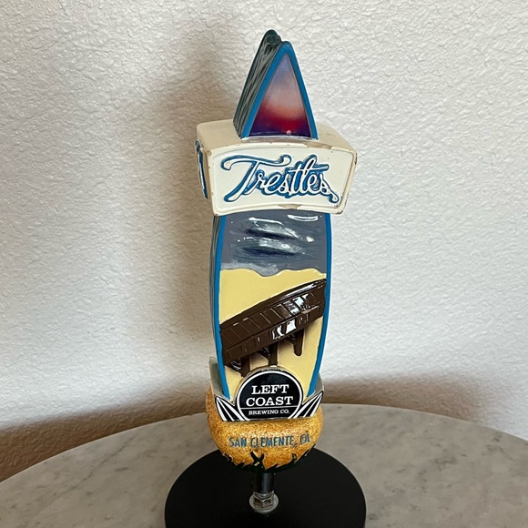 11" Left Coast Brewing Company ~ Trestles Beer Tap Handle Man Cave Kegerator - Picture 5 of 9